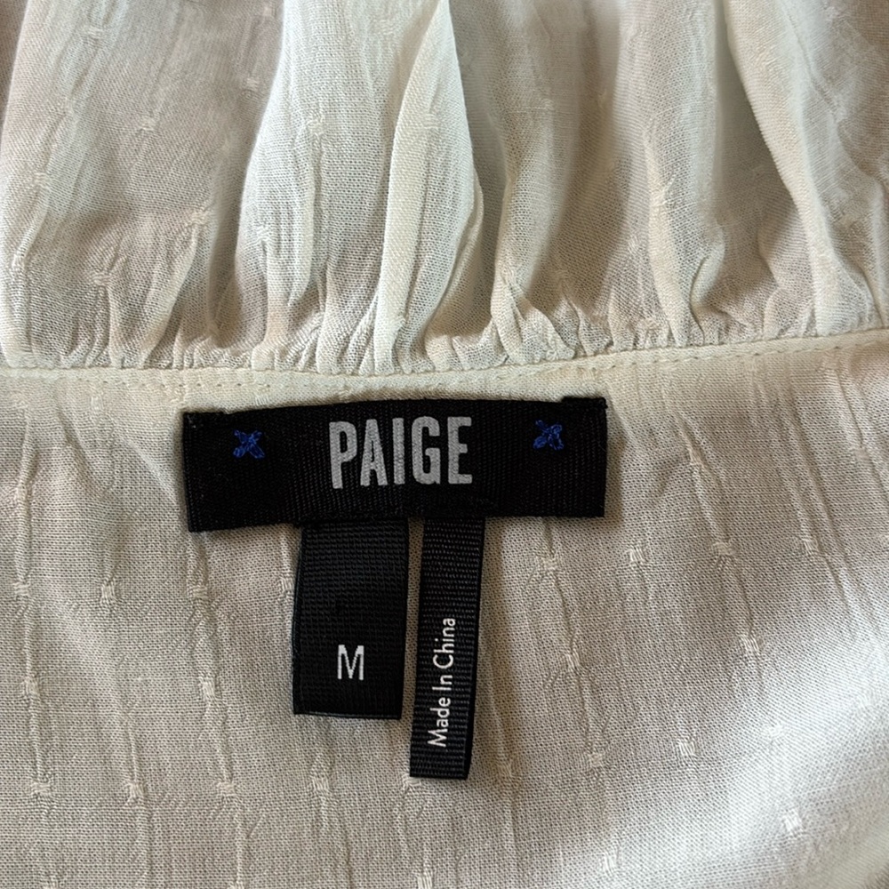 Paige Ivory V-Neck Long Sleeve Top Medium - Picture 5 of 7
